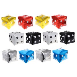Abaodam 12pcs Cube Dice Aluminum Foil Balloons for Birthday Fairy Balloons Wall Decor for Showers Events