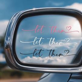 3X Let Them Stickers for Cars - Mental Health Gifts and Car Stickers for Rearview Mirror Accessories - Car Decals and Self Love Gifts - Rear View Mirror Sticker for Cars - Motivational Sticker