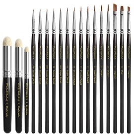 Kolinsky Sable Miniature Paint Brushes, Fuumuui 5pcs Professional Detail Fine Paint Brushes for Citadel, Vallejo, DND, Models - Sable Brushes for Watercolor, Gouache, Round #00000, #00, #0, #1, #3