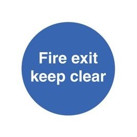 Fire Exit Keep Clear, SAV, Signs Personal Protection, Site Security, 1 Pack - 21606F
