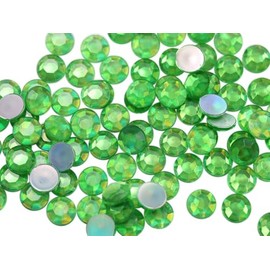Allstarco 1000 x 7mm Green Peridot AB Flat Back Acrylic Rhinestone Gems SS34