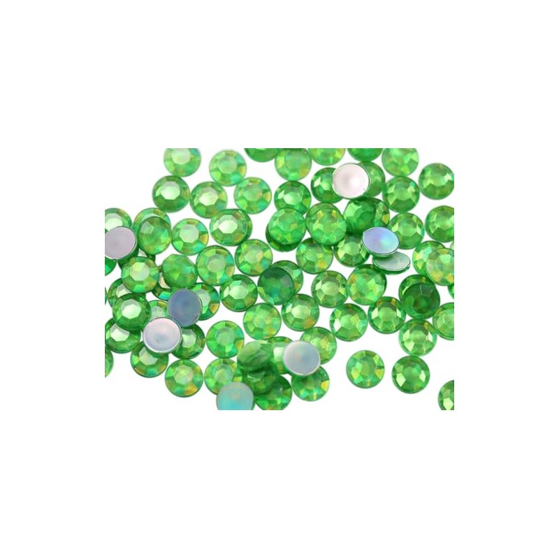 Allstarco 1000 x 7mm Green Peridot AB Flat Back Acrylic