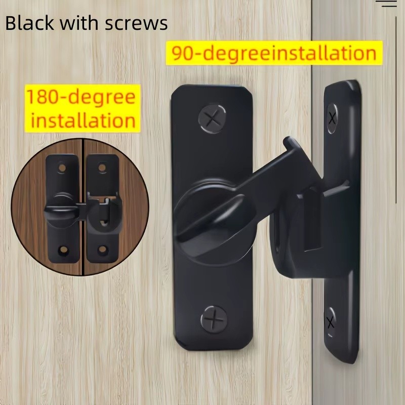 Manual Sliding Door Lock for Interior Door Latching – Black