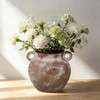 Ceramic Rustic Vase for Home Decor 6 Inch Round Pottery