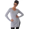 Voyelles Women's Long Jumper Stretch Long Sleeve Plain Fine Rib
