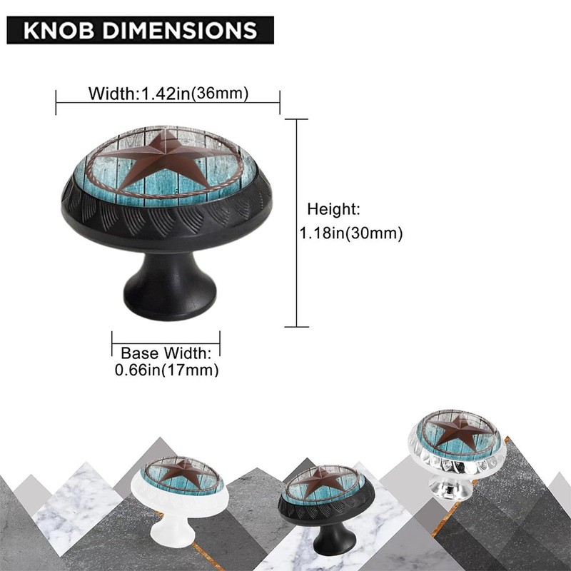 Elohiym 6 Pack Black Drawer Pulls Knobs, Western Texas Star