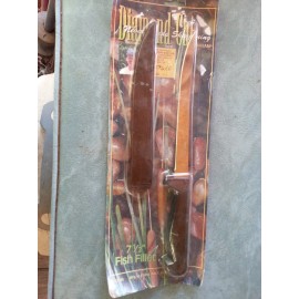 Maxam Knife Boning Fillet Knife7 1/2" Diamond Cut Surgical SS Blade & Sheath SKFM6