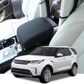 Car Center Console Cover Compatible with Discovery 5 LR5 2017-2024 Armrest Cover Middle Console Box Lid Protector Pad,PU Leather Car Interior Accessories (Cloth-Black)