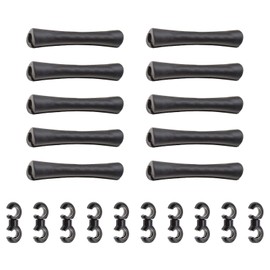OTOTEC 10Pcs Bicycle Cable Frame Housing Protectors Guides Protective Sleeves & 10Pcs Cable Clips Rotatable S Guide Hooks Black
