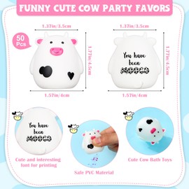 Cholemy 50 Sets Mini Cute Cow Car Dashboard Ornament You Have Been Mooed Funny Car Rear View Mirror Accessories Moo Moo Cows Figurines Car Interior Accessories for Women Men Christmas Employee Gift