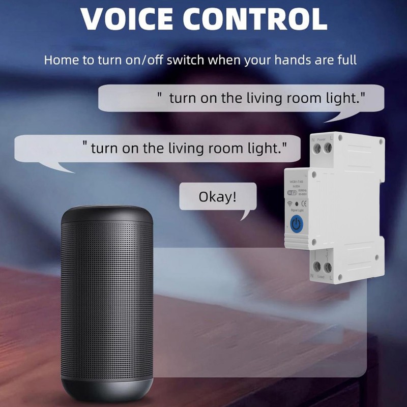 WiFi Circuit Breaker for Tuya APP DIN Rail Mount Remote