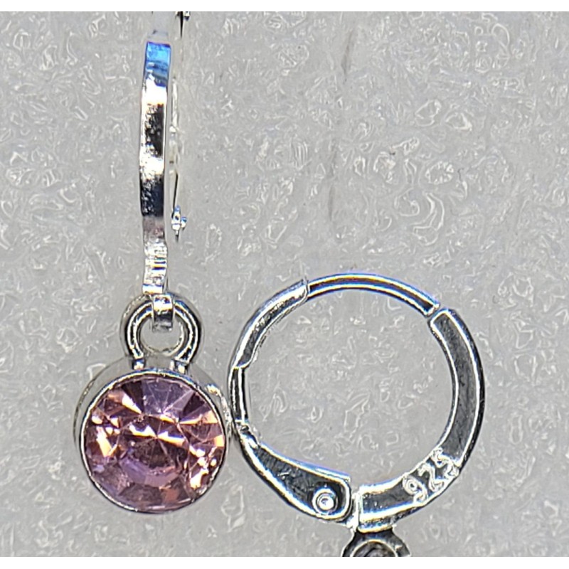 Pink Sterling Silver Earrings