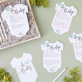 Sparkle and Bash - Paquete de 50 tarjetas de predicción y consejos para niñas para padres o padres, juegos de fiesta temáticos florales (5 x 7 pulgadas)