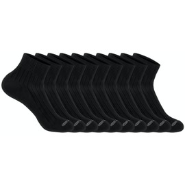 U.S. Polo Assn. 10 Pair Women's QUARTER Length Casual Socks - Moisture Control Running & Breathable Socks - Shoe Size 4-10, BLK 7656