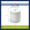 White Stoneware Grease Keeper