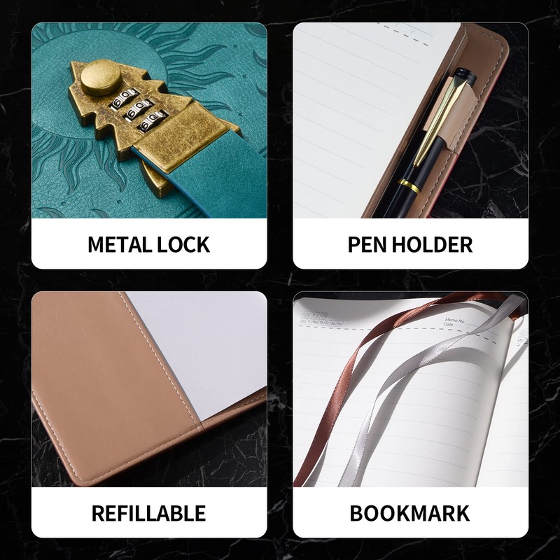 Lock Diary with Pen, Secret Diary with Lock, A5 Ruled