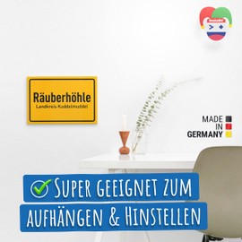 DankeDir! Räuberhöhle - Schild 30 x 20 cm - Geburtstagsgeschenk lustiger Spruch Karte Spruchschild Wanddeko Türschild - Kollegen Freunde Geschenkidee Partydeko Party Geschenk Deko