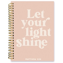 ISANOU Inspirational Christian Notebook,Let Your Light Shine Lined Spiral Notebook Hardcover,College Ruled Notebook,Office School Journal Notebook for Work,Christian Gifts for Women Men Teen Girl