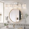 LED Modern Bathroom Light Fixtures Over Mirror, 5-Light Brushed Nickel