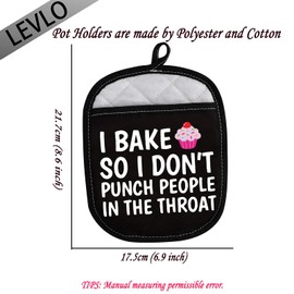 Funny Baker Gifts I Bake So I Don't Punch People in The Throat Oven Mitt Cupcake School Graduation Gift (I Bake So)