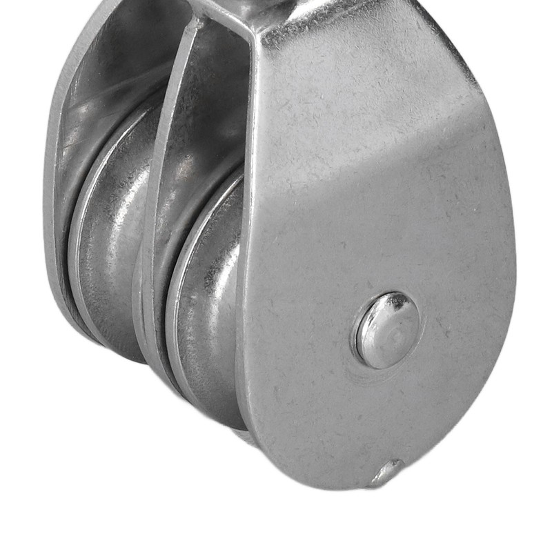 50mm/2.0in Marine Pulley Double Roller 400kg Loading 304 Stainless Steel