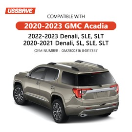 Ussbaye LED Tail Lights Compatible with 2020 2021 2022 2023 GMC Acadia SL/SLE/SLT/Denali Taillights Chrome Trim Rear Outer Tail Light Assembly GM2800316 84817347 (Left Driver Side)