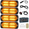 LINKITOM 4pcs Ultra Slim Sync Feature 24-LED Car Truck Surface