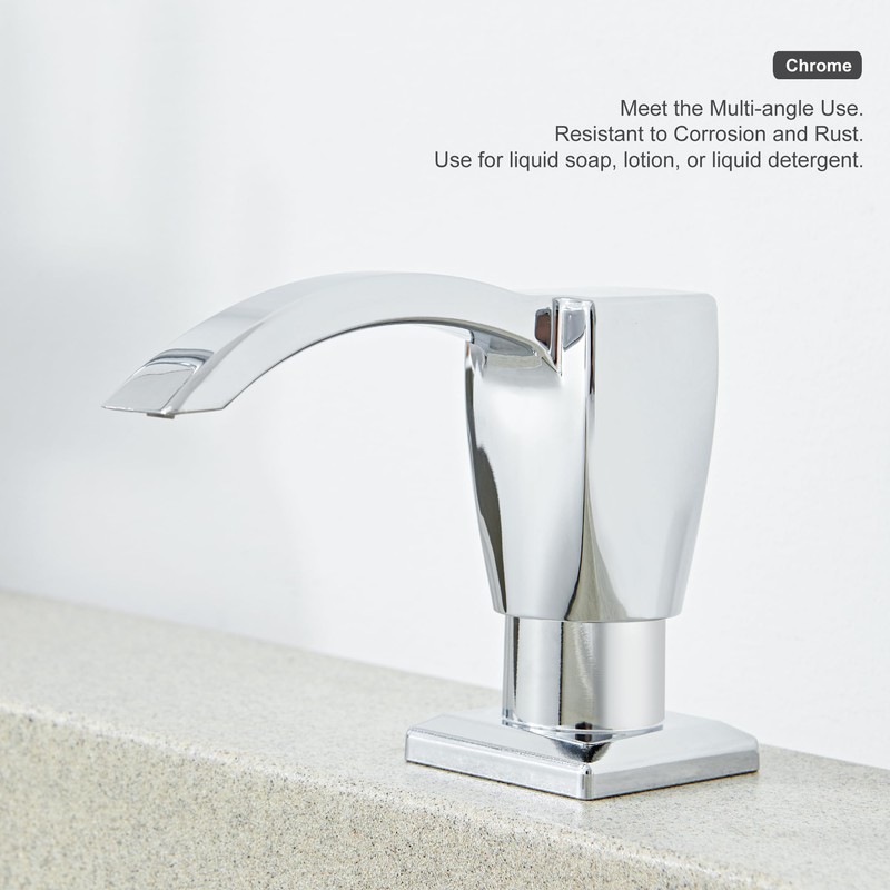 GAGALIFE Kitchen Sink Soap Dispenser Chrome, Built in Soap Dispenser