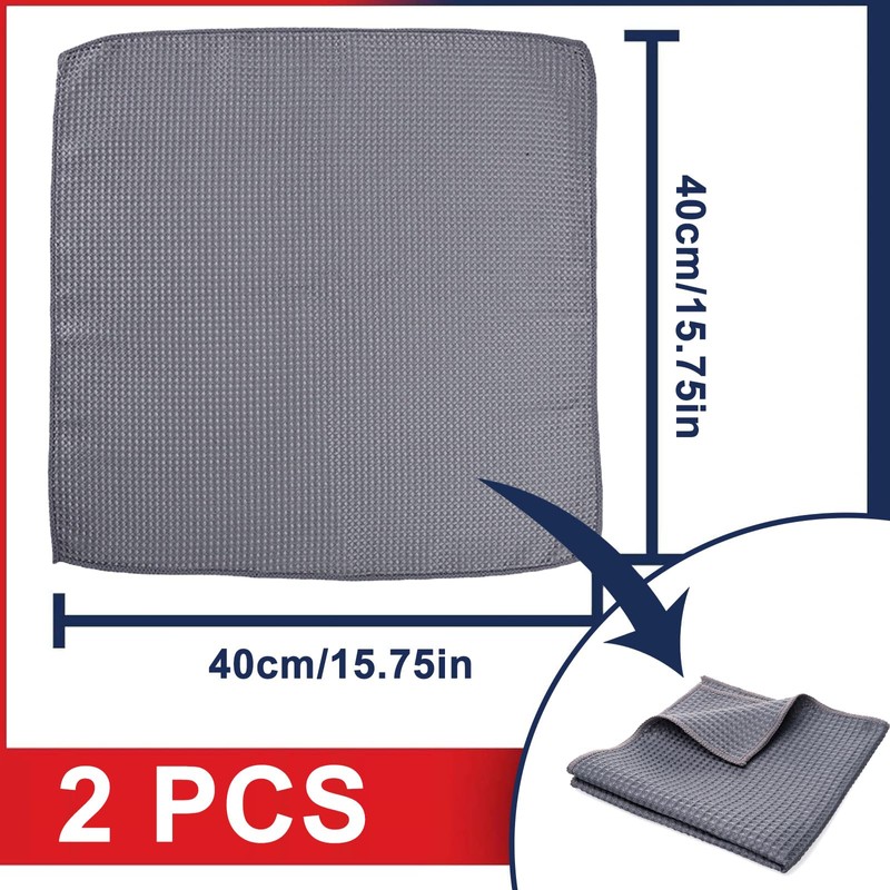 Ynkkvre 2 x Absorbent Waffle Cloth for Car Windows and