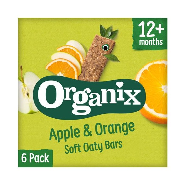 Organix Bio Soft Oaty Bars Apple & Orange Flavor For 12+Months 6x30gr