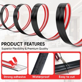 Mavionor Wall Corner Protector Peel and Stick Wall Molding Trim Flexible Self Adhesive Inside & Outside Wall Corner Guards Molding Trim for Wall Edge Corner Ceiling, 1.6 in x 30 Ft, Black