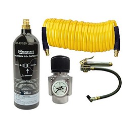 Interstate Pneumatics WRCO2-TF2 CO2 Regulator, Recoil Hose, TF3135 Tire Inflator and 20 Oz. CO2 Cylinder
