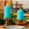 Eywamage Turquoise Blue Flameless Pillar Candles with Remote, Flickering LED