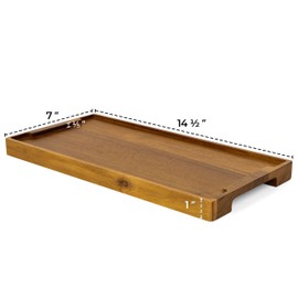 Spaceneat Coffee Tray for Coffee Bar - 14.5" x 7" Acacia Wood Serving Tray with Handles - Ottoman Tray for Coffee Table, Wooden Trays for Serving Food, Breakfast Tray, Decorative Trays for Home Decor