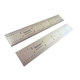 Taytools 6 Inch Rigid Machinist Rule Ruler Hardened Spring Steel 4R Graduations in 1/8, 1/16, 1/32 and 1/64 Inches MRSAE