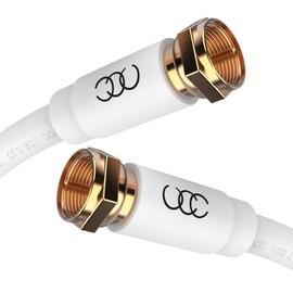Coaxial Cable (50 ft) Triple Shielded - RG6 Coax TV Cable Cord Wire in-Wall Rated - Digital Audio Video with Male F Gold Plated Connectors -50 feet