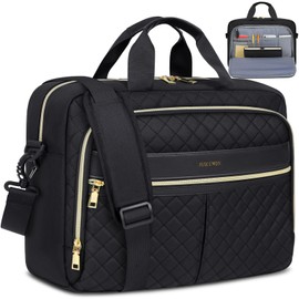 IGOLUMON Bolsa de Ordenador Portátil de 17.3 Pulgadas Maletín para Mujeres Hombres Bolsa de Ordenador a Prueba de Agua Bolsa de Hombro Messenger Grande para Los Negocios Oficina Trabajo Colegio, Negro