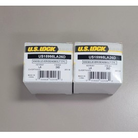 US Lock 2-PACK US Lock Knob/Deadbolt Cylinder Universal LA Keyway Chrome KA2