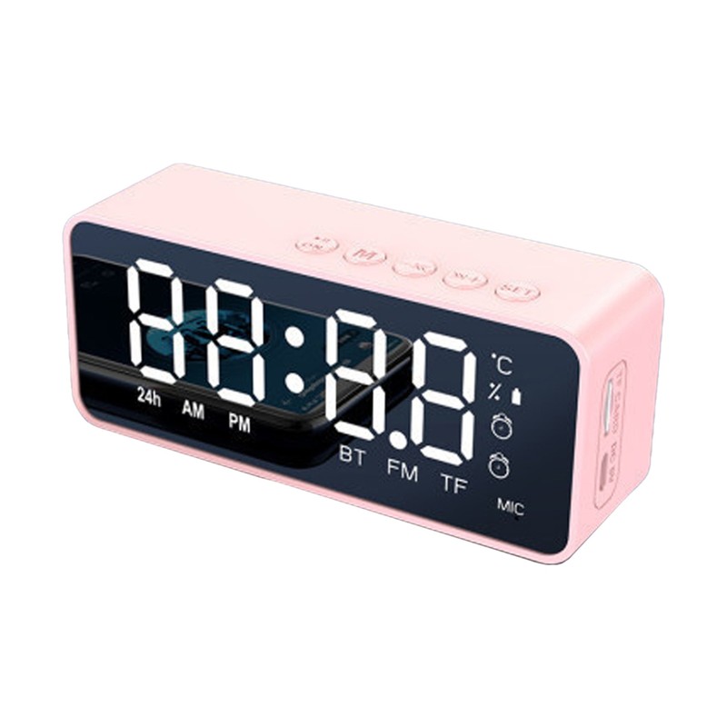 Digital Alarm Clock with BT Speaker, Mirror LED Display Clock