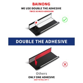 BaiNong 5 Pack 3 inch self Adhesive Cabinet pulls Adhesive Cabinet Handles Drawer pulls Black Finger pulls Stick on Handles Concealed Finger pulls for cabinets Edge Pull Seam Flat Pull