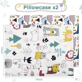 Gina Era Ergonomic Toddler Pillowcase,(2 Pack) 100% Cotton Pillowscase, Size:14 * 19 inch,Fits Kids Pillows sizesd 13 x 18 or 12x 16 - Machine Washable (style14)