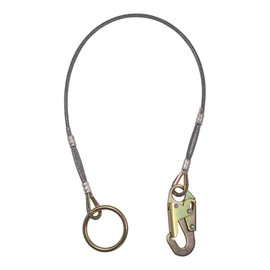 Palmer Safety 6' Anchor Cable Cross Arm with 1/4” Vinyl Coated I-Beam Cable, Ring on One End and Locking Snap Hook on Opposite End - Meets or Exceeds ANSI Z359.18-2017