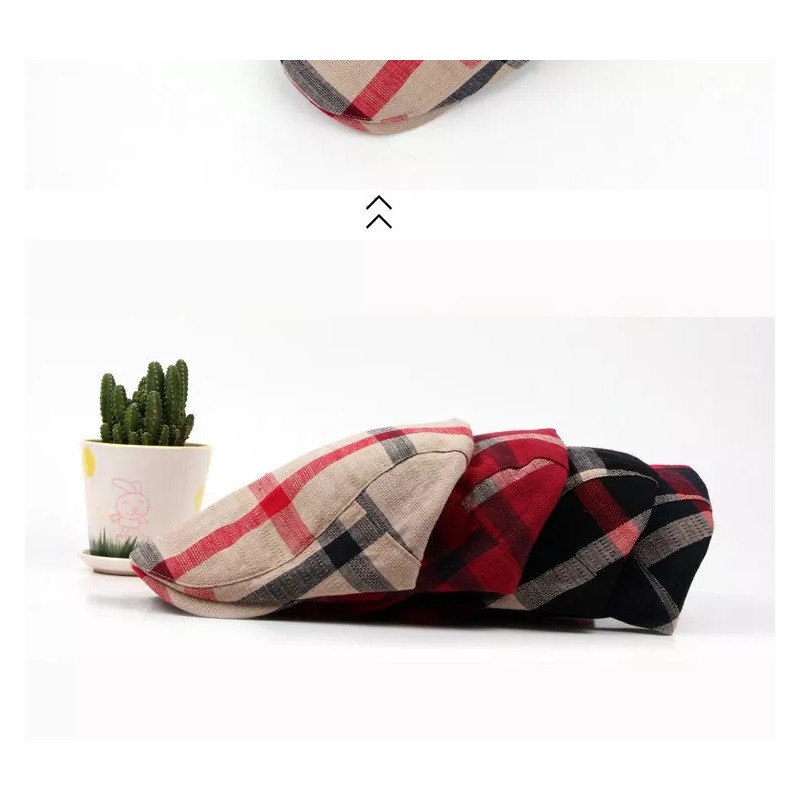 Generic Boina Transpirable Gorra A Cuadros Vintage