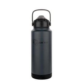 LION WAY UniFlow 32 oz Insulated Bottle - Charcoal Velvet |Stainless Steel Sport Water Bottle with Soft Straw, Leak-Proof, BPA-Free