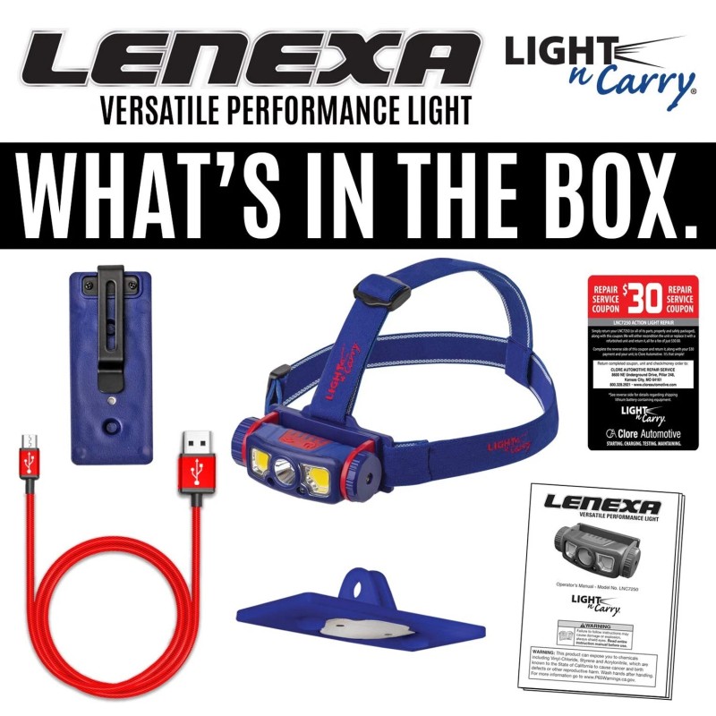 Clore Automotive Light-N-Carry LNC7250 Rechargeable, Detachable Worklight, He...