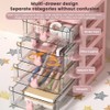 Glomora 4-Tier Desk Storage Box, Transparent Plastic Organizer with Bunny
