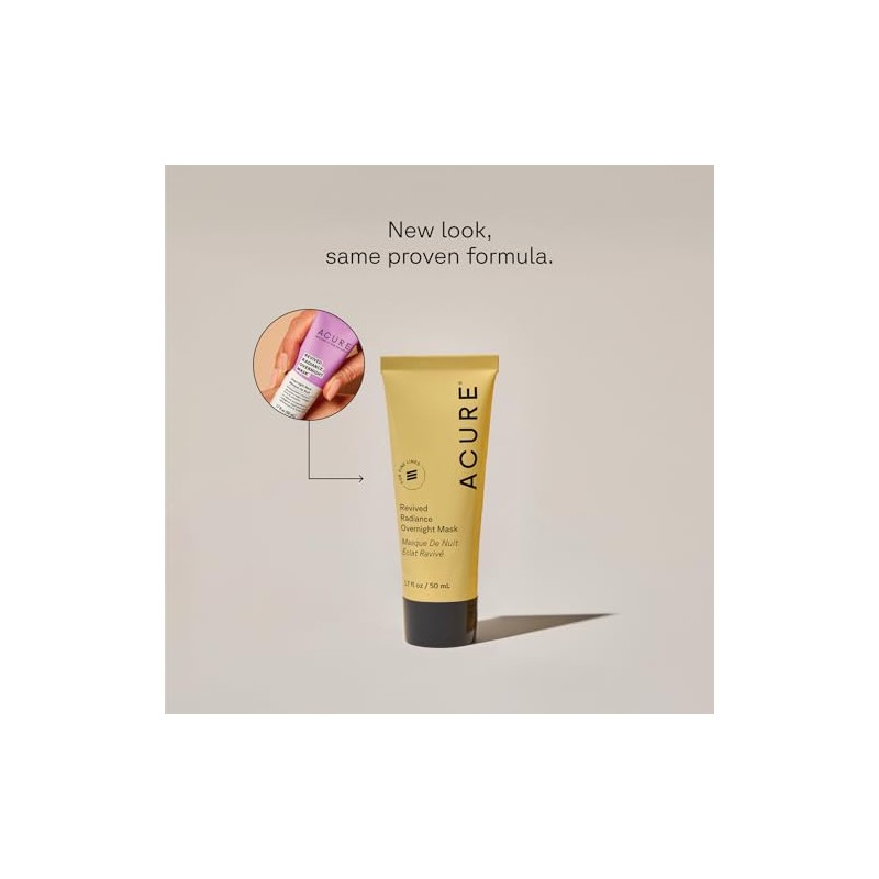 Acure Mascarilla Nocturna Rejuvenecedora Suaviza Apariencia Líneas Expresión Mejora Elasticidad