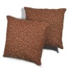 Global Textiles 18-Inch Pillow Set, Vine Tan Embroidered with Brick