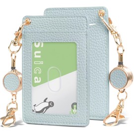 YooFa Card Holder, Vertical Pass Case, Women's, ID Card Case, 2 Card Cases, Includes Reel, Commuter Pass Case, Popular, Card Storage, Employee ID, Name Tag, Case, Transportation Cards, Double-Sided