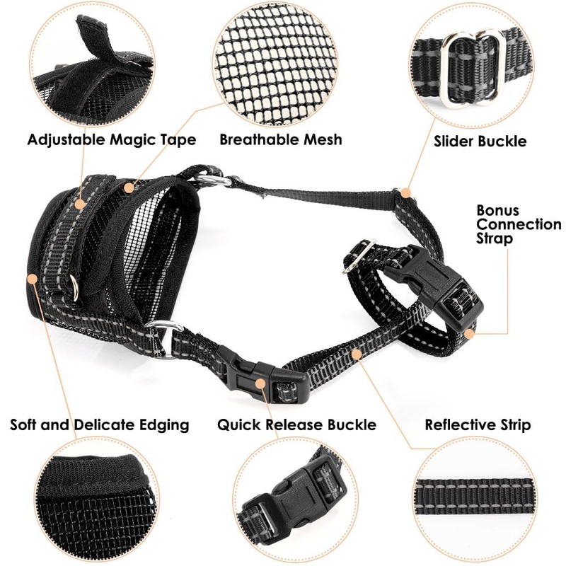 SlowTon Dog Muzzle - Soft Mesh Dog Mouth Guard for